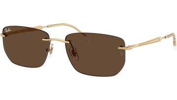 SOLID BROWN LENSES WITH GOLD FRAME
