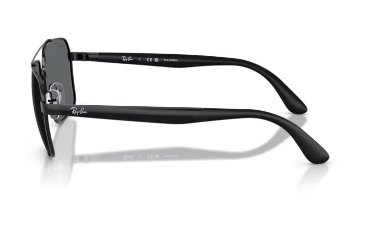 Ray-Ban RB3785 Square Sunglasses in Dark Grey Polarized / Black, side view