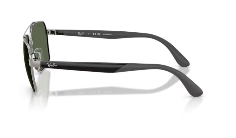 Ray-Ban RB3785 Square Sunglasses in Dark Green Polarized / Gunmetal, side view