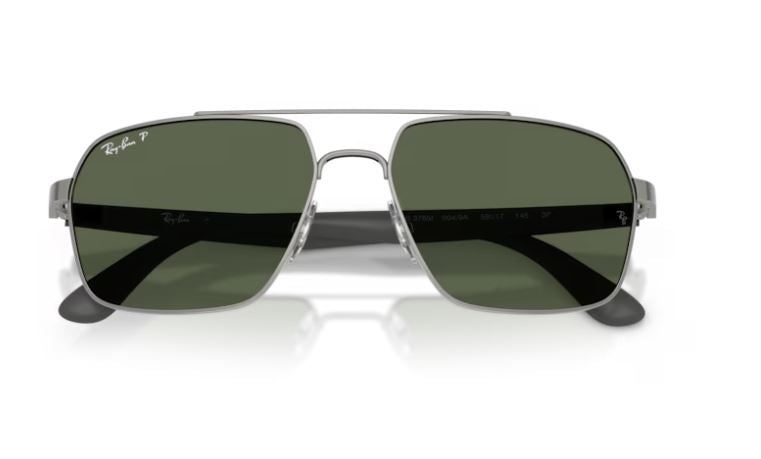 Ray-Ban RB3785 Square Sunglasses in Dark Green Polarized / Gunmetal, detail view