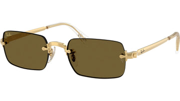 SOLID BROWN LENSES WITH GOLD FRAME