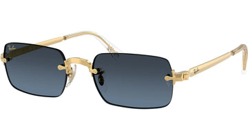 BLUE GRADIENT DARK GRAY LENSES WITH GOLD FRAME