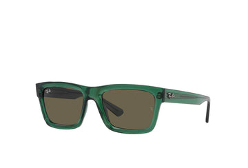 SOLID BROWN LENSES WITH TRANSPARENT GREEN FRAME
