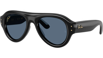 SOLID BLUE LENSES WITH BLACK FRAME