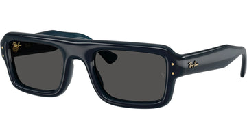 SOLID BLACK LENSES WITH TRANSPARENT BLUE FRAME