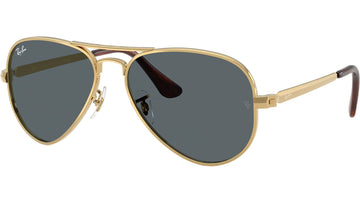 SOLID BLUE LENSES WITH GOLD FRAME