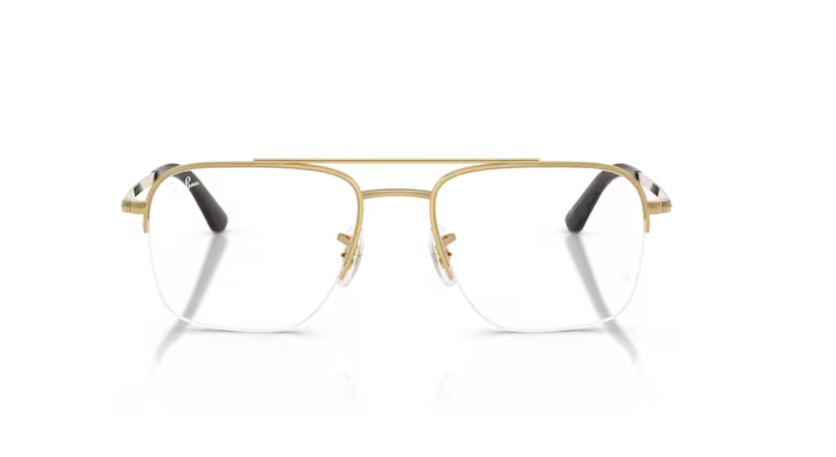 Ray-Ban RX6546I Aviator Eyeglasses in Clear / Gold, side view
