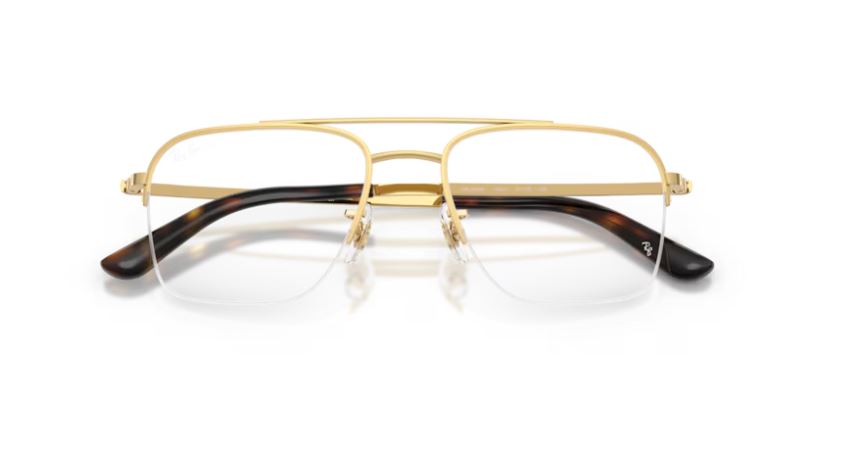 Ray-Ban RX6546I Aviator Eyeglasses in Clear / Gold, detail view