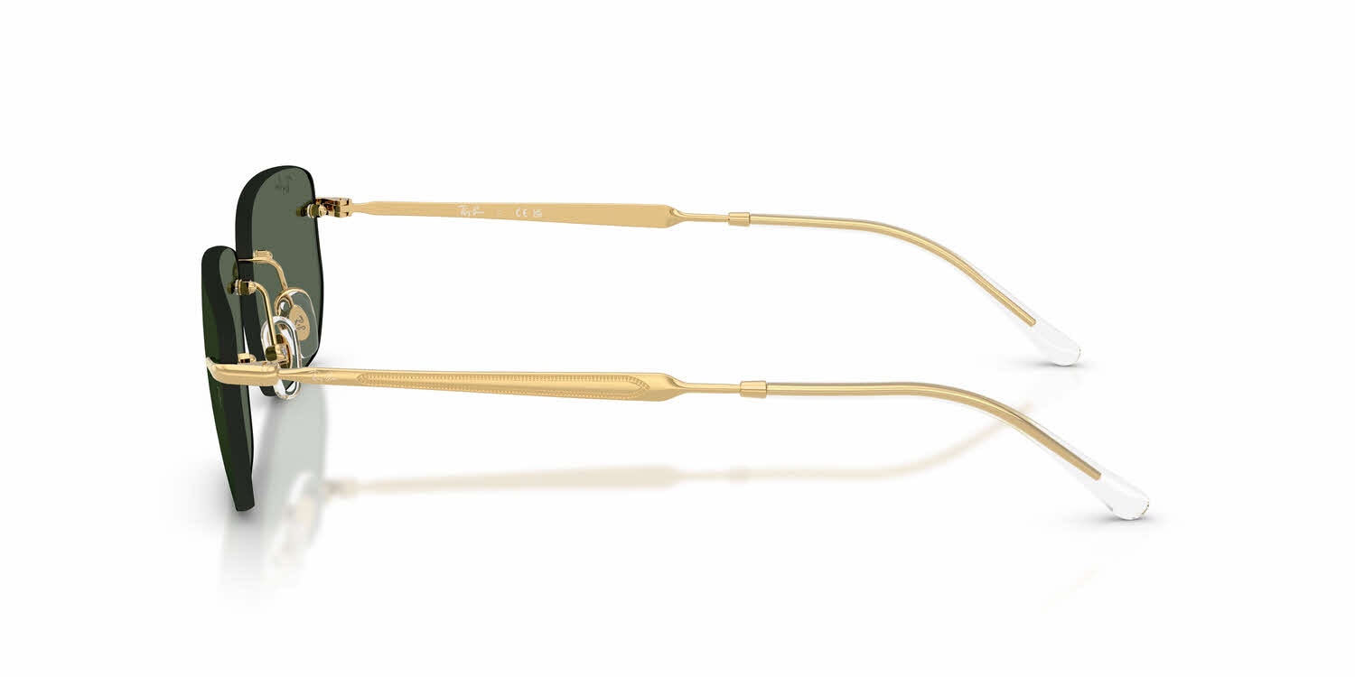 Ray-Ban RB3768 Geometric Sunglasses in Dark Green/Arista Gold, side view