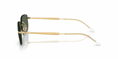 Ray-Ban RB3768 Geometric Sunglasses in Dark Green/Arista Gold, side view
