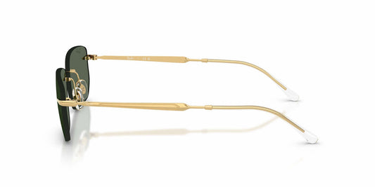 Ray-Ban RB3768 Geometric Sunglasses in Dark Green/Arista Gold, side view