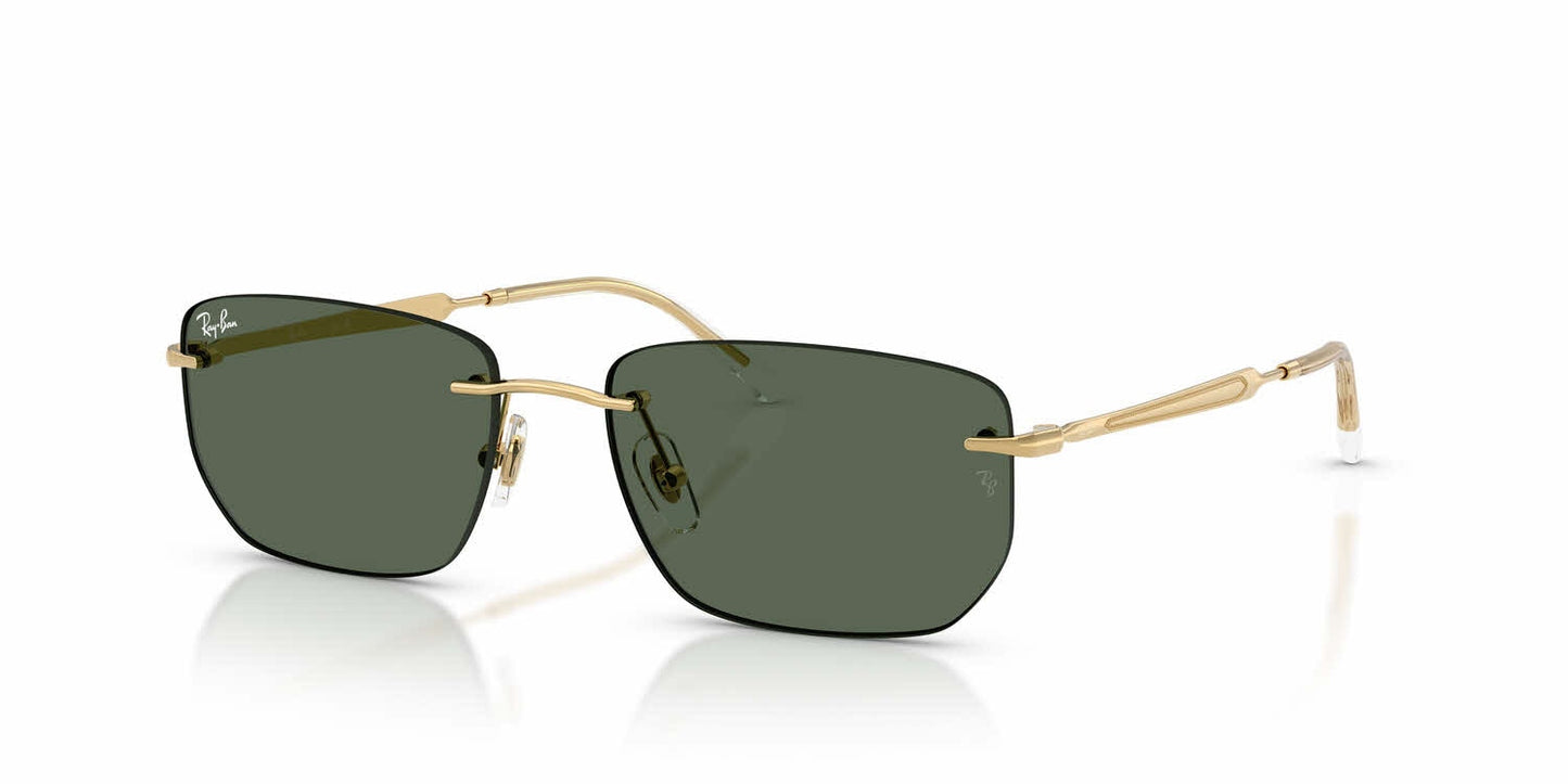 Ray-Ban RB3768 Geometric Sunglasses in Dark Green/Arista Gold, front view