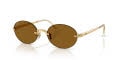 Ray-Ban RB3929 Oval Sunglasses in Dark Brown Polarized / Arista Gold, angle view