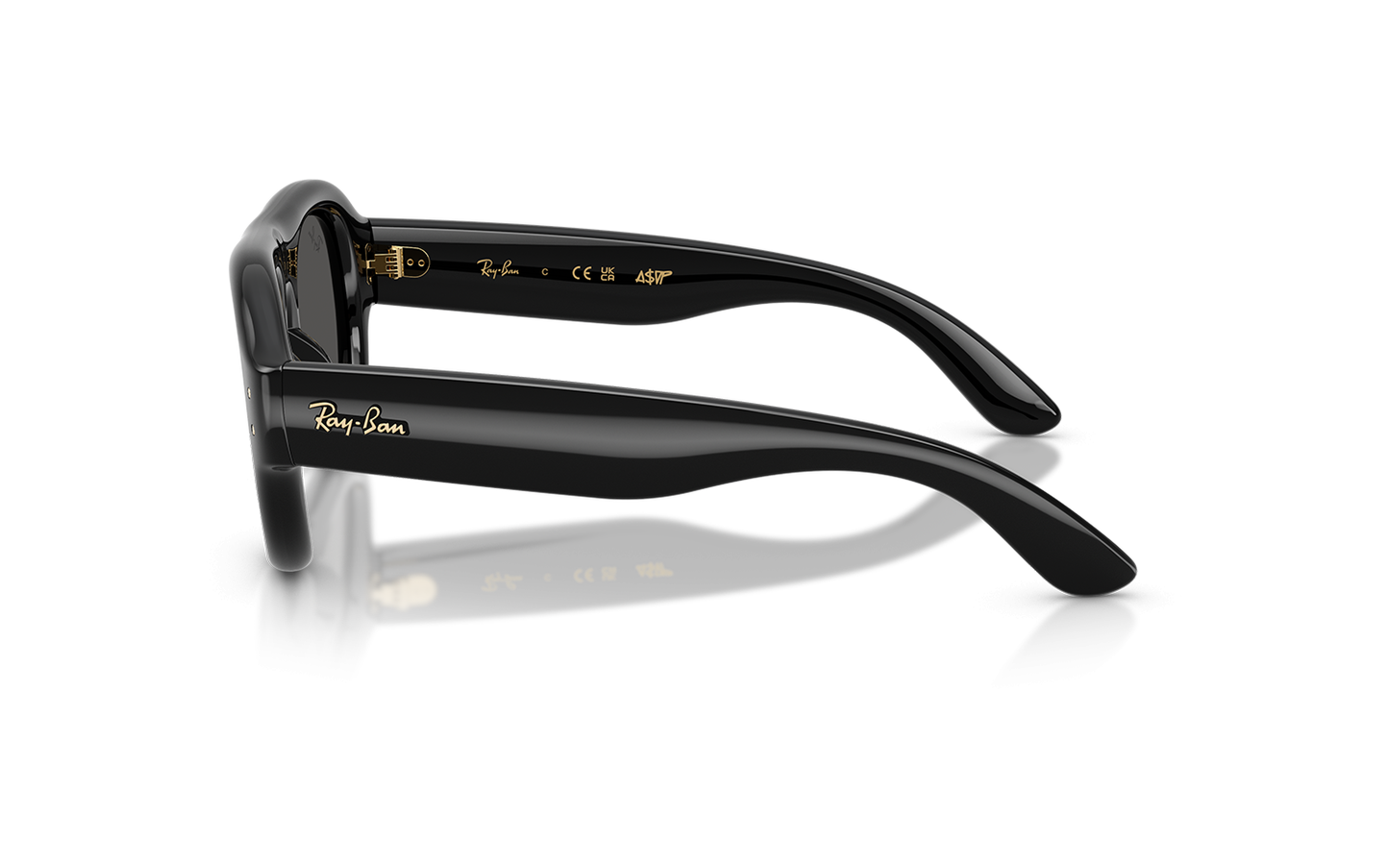 Ray-Ban RB4925 Aviator Sunglasses in Ultra Black / Black, side view