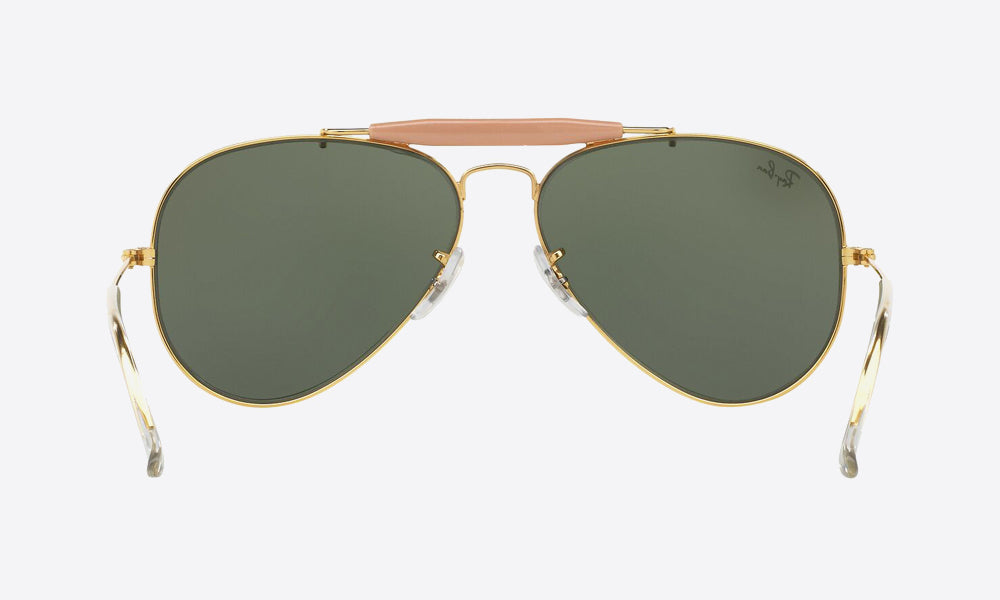 Ray-Ban RB3129I Aviator Sunglasses in Green/Gold, back view
