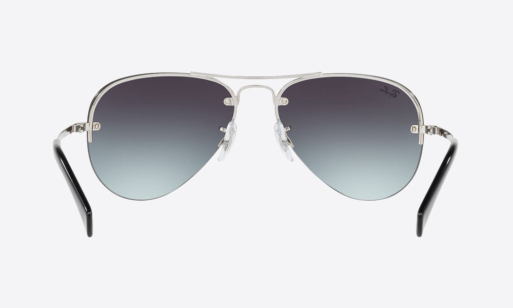 Ray-Ban RB3449I Aviator Sunglasses in Gradient Grey / Silver, back view