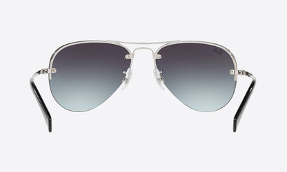 Ray-Ban RB3449I Aviator Sunglasses in Gradient Grey / Silver, back view