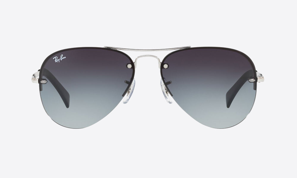Ray-Ban RB3449I Aviator Sunglasses in Gradient Grey / Silver, front view