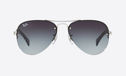 Ray-Ban RB3449I Aviator Sunglasses in Gradient Grey / Silver, front view