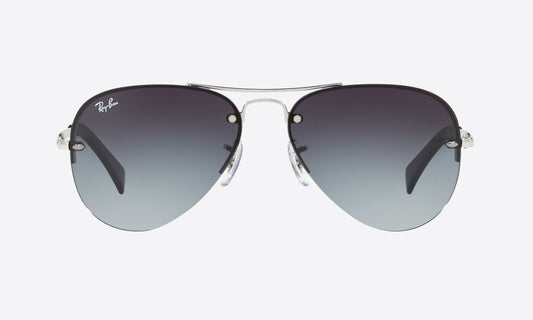Ray-Ban RB3449I Aviator Sunglasses in Gradient Grey / Silver, front view