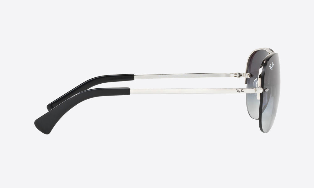 Ray-Ban RB3449I Aviator Sunglasses in Gradient Grey / Silver, side view