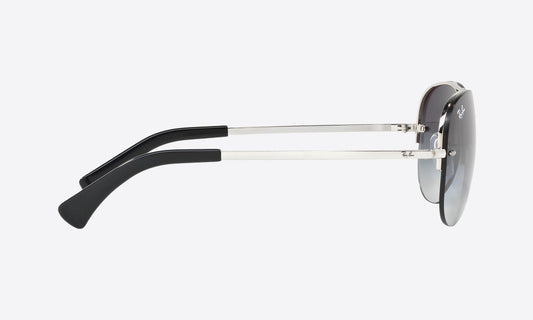 Ray-Ban RB3449I Aviator Sunglasses in Gradient Grey / Silver, side view