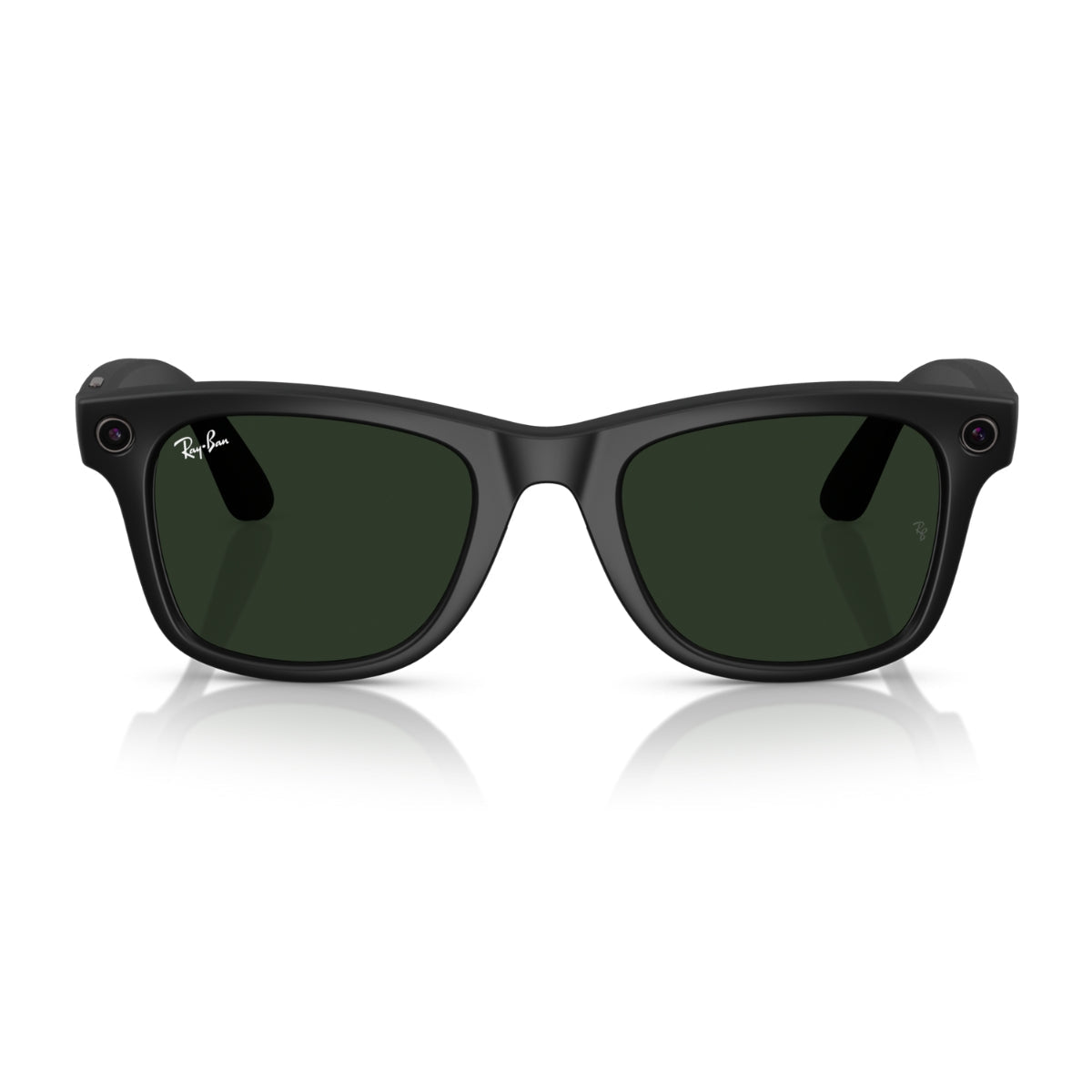 Ray-Ban RW4008 Wayfarer Sunglasses in Clear To Green Transition Lenses With Matte Black Frame, side view