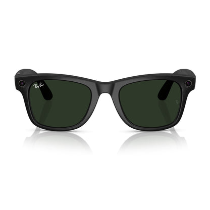 Ray-Ban RW4008 Wayfarer Sunglasses in Clear To Green Transition Lenses With Matte Black Frame, side view