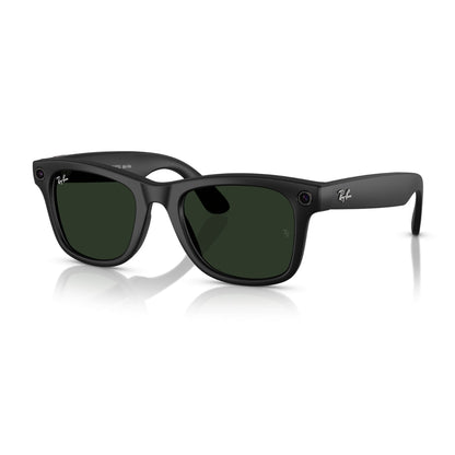 Ray-Ban RW4008 Wayfarer Sunglasses in Clear To Green Transition Lenses With Matte Black Frame, back view