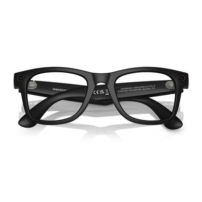 Ray-Ban RW4008 Wayfarer Sunglasses in Clear To Green Transition Lenses With Matte Black Frame, detail view