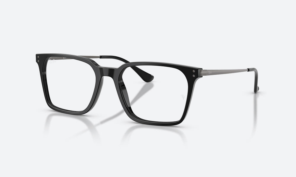 Ray-Ban RX5452 Square Eyeglasses in Black, angle view
