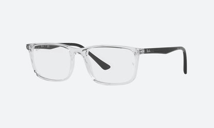 Ray-Ban RX7170I Rectangle Eyeglasses in White, angle view