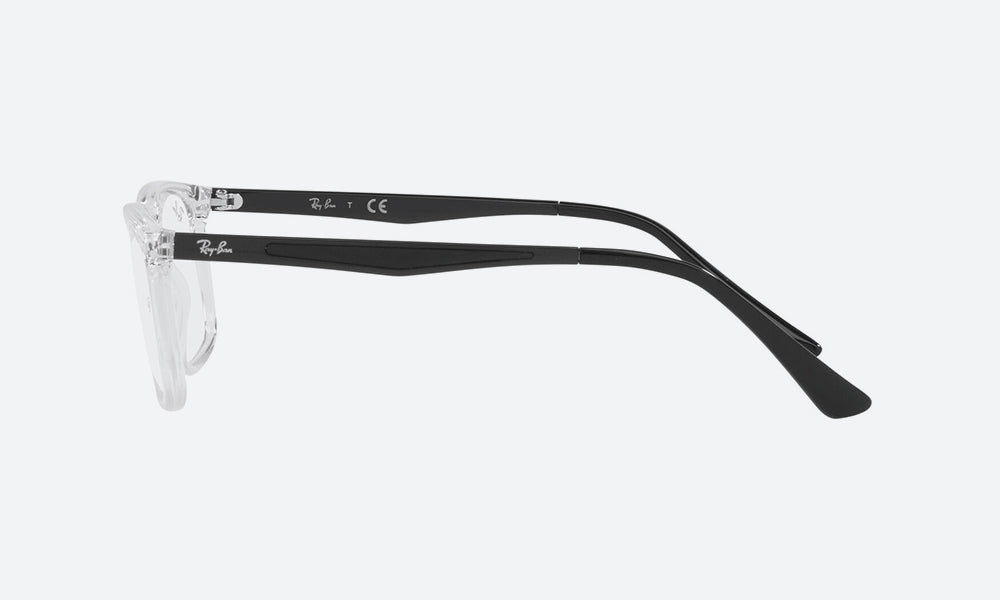 Ray-Ban RX7170I Rectangle Eyeglasses in White, side view