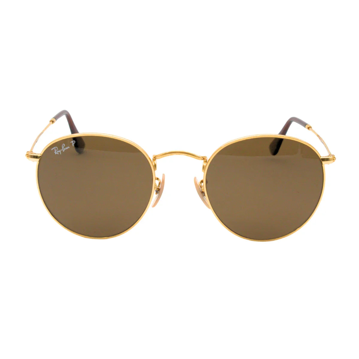 Ray-Ban RB3447I Round Sunglasses in Brown Gold, front view