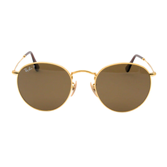 Ray-Ban RB3447I Round Sunglasses in Brown Gold, front view