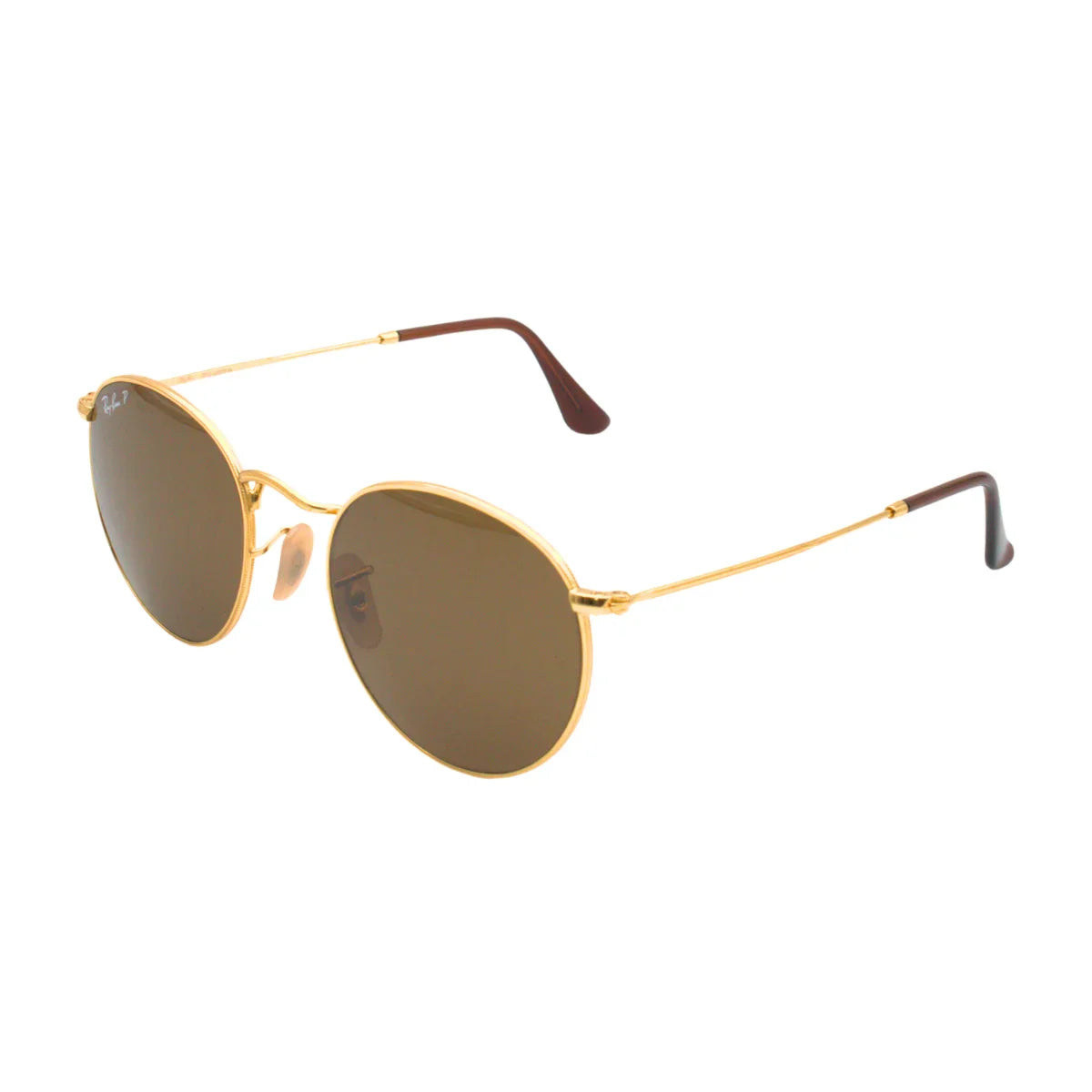 Ray-Ban RB3447I Round Sunglasses in Brown Gold, side view