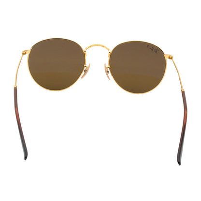 Ray-Ban RB3447I Round Sunglasses in Brown Gold, angle view