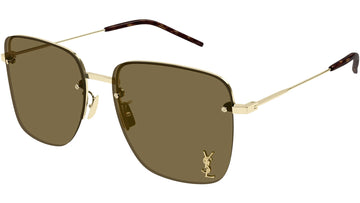 SOLID BROWN LENSES WITH SHINY GOLD FRAME