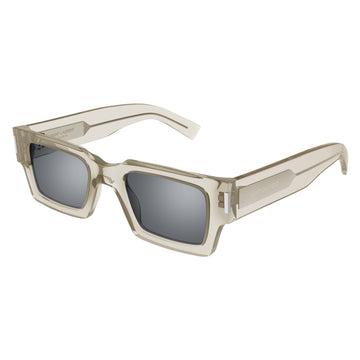 LIGHT GRAY MIRROR LENSES WITH TRALSPARENT GRAY FRAME