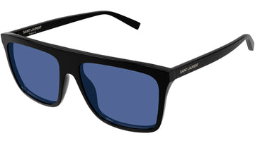 SOLID BLUE LENSES WITH SHINY BLACK FRAME