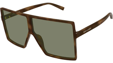 SOLID GREEN MASK LENSES WITH SHINY MEDIUM HAVANA FRAME