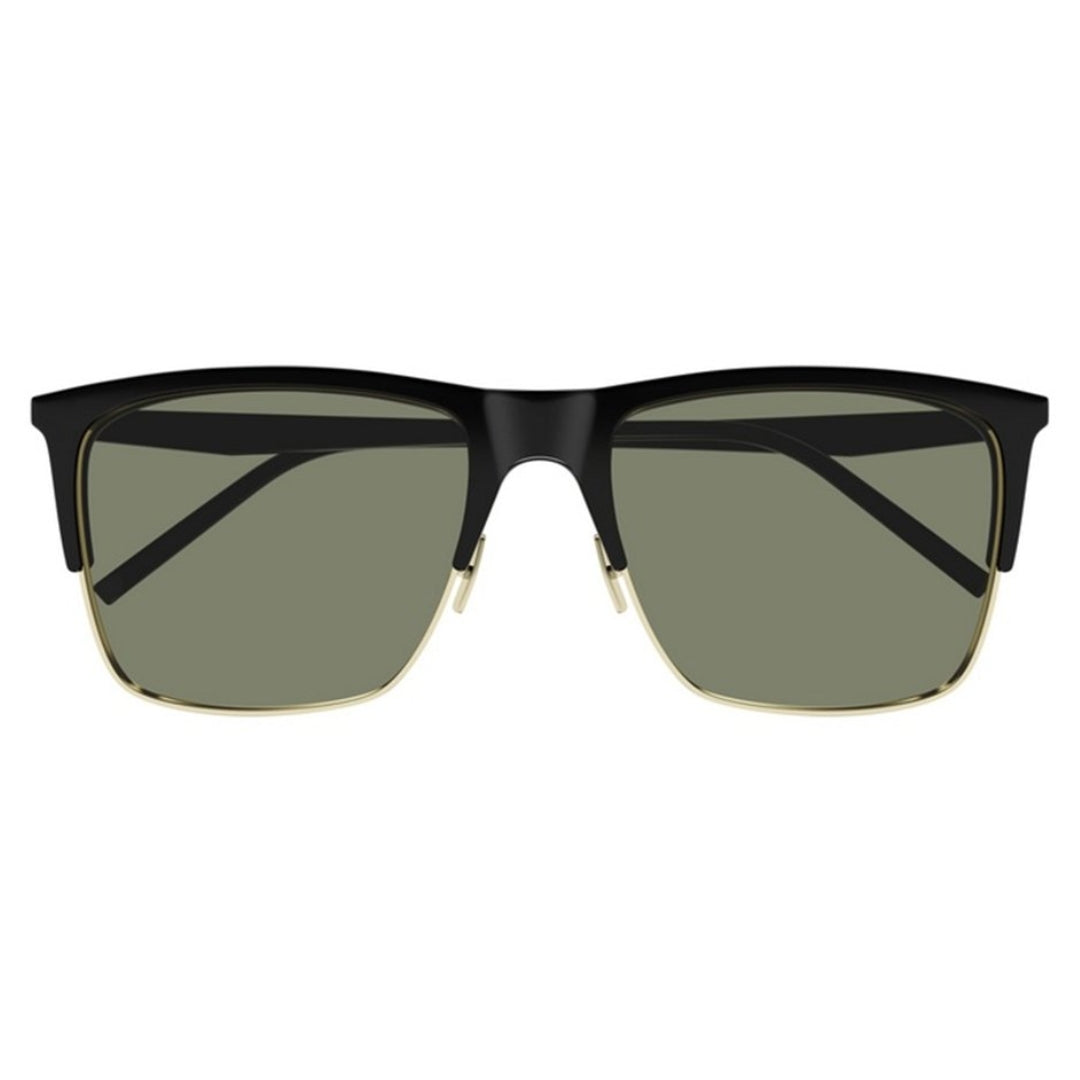Saint Laurent SL768S Rectangle Sunglasses in Green Black/Gold, front view