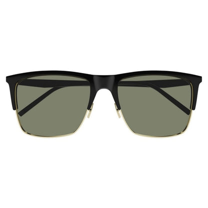 Saint Laurent SL768S Rectangle Sunglasses in Green Black/Gold, front view