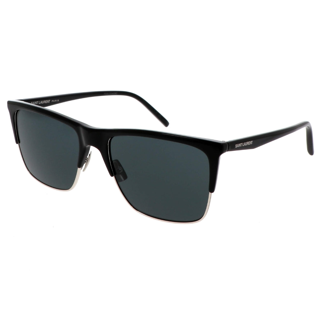Saint Laurent SL768S Rectangle Sunglasses in Brown Havana, angle view