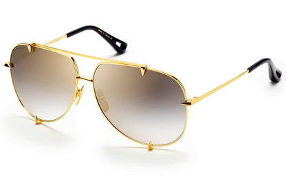 DITA TALON Aviator Sunglasses in Grey Gradient - Gold Flash / 18K Gold, angle view