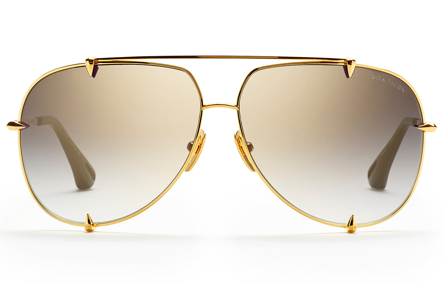 DITA TALON Aviator Sunglasses in Grey Gradient - Gold Flash / 18K Gold, front view
