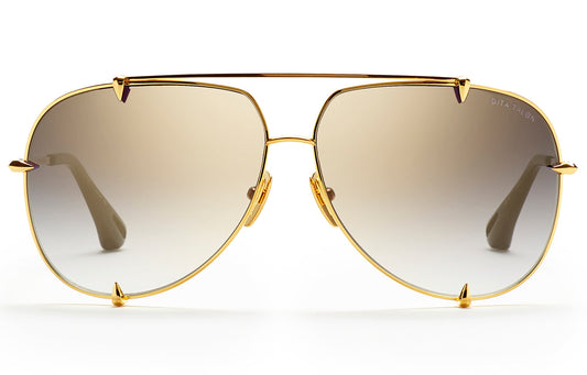 DITA TALON Aviator Sunglasses in Grey Gradient - Gold Flash / 18K Gold, front view