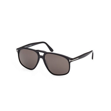 SOLID GRAY LENSES WITH BLACK FRAME