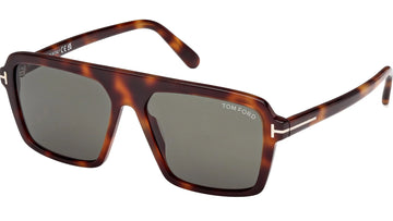 SOLID GREEN LENSES WITH BLONDE HAVANA FRAME
