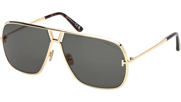 SOLID GREEN LENSES WITH GOLD FRAME